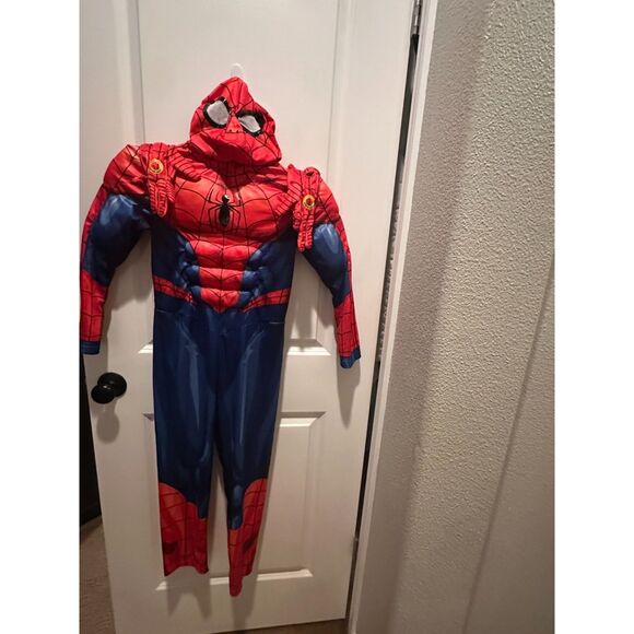 Disney Marvel Spider Man Costume (Suit, Mask, Laser Gloves) Size 7/8 - Picture 1 of 12